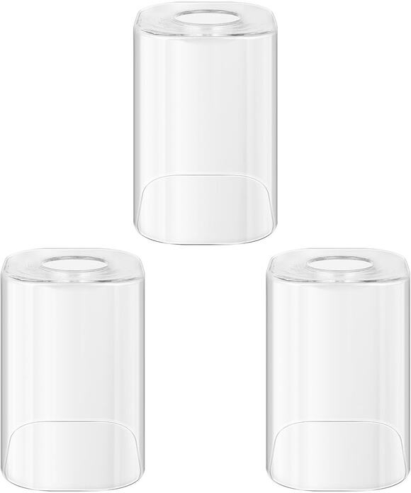 Unbranded Other - 3-Pack Clear Square Glass Light Shade Replacements for Vanity & Wall Sconces